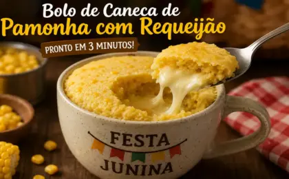 Bolo de Caneca de Pamonha com Requeijão