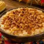 Canjica com Doce de Leite e Amendoim Queimado