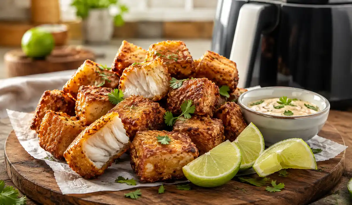 Torresmo de Peixe na Airfryer crocante com cação ou sargo