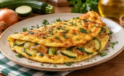 Omelete de milho e cheiro-verde fácil
